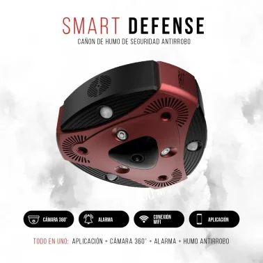 Cañón de Humo de Seguridad Antirrobo Smart Defense Alarma y Cámara 360
